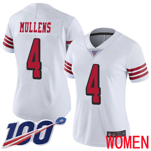 San Francisco 49ers Limited White Women Nick Mullens NFL Jersey 4 100th Season Rush Vapor Untouchable